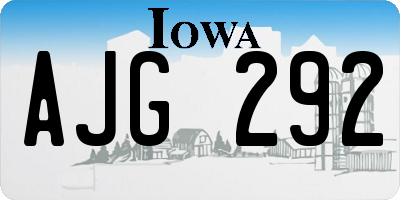 IA license plate AJG292