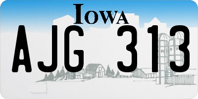IA license plate AJG313