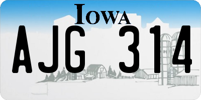 IA license plate AJG314