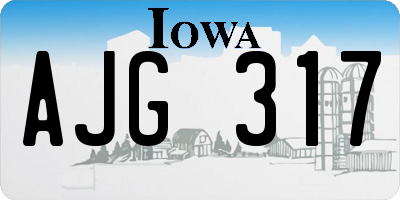 IA license plate AJG317