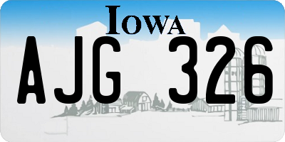 IA license plate AJG326