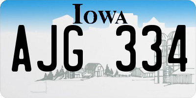 IA license plate AJG334