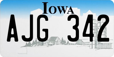 IA license plate AJG342