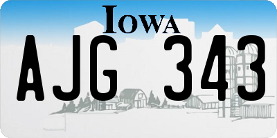 IA license plate AJG343