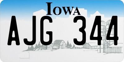 IA license plate AJG344