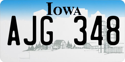 IA license plate AJG348
