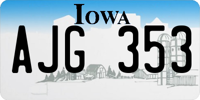 IA license plate AJG353