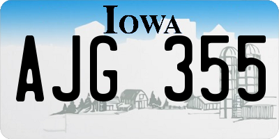 IA license plate AJG355