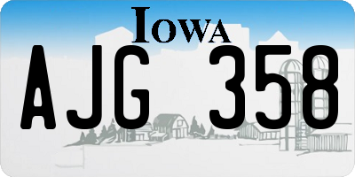 IA license plate AJG358