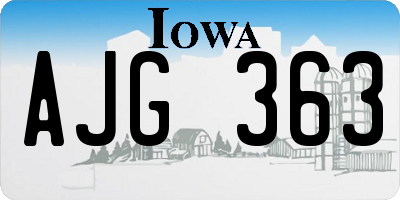 IA license plate AJG363