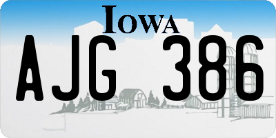 IA license plate AJG386