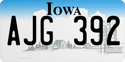 IA license plate AJG392