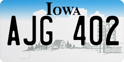 IA license plate AJG402