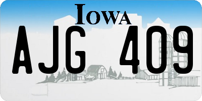 IA license plate AJG409