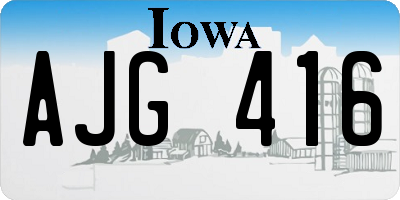 IA license plate AJG416