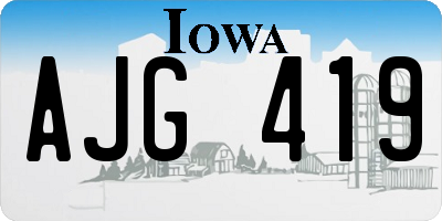 IA license plate AJG419