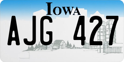 IA license plate AJG427