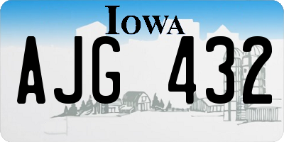 IA license plate AJG432