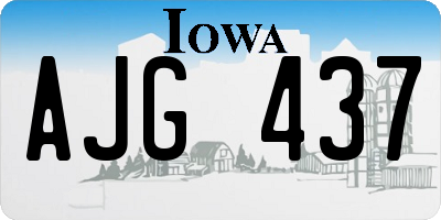 IA license plate AJG437