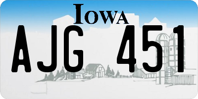 IA license plate AJG451