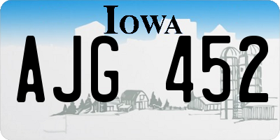 IA license plate AJG452