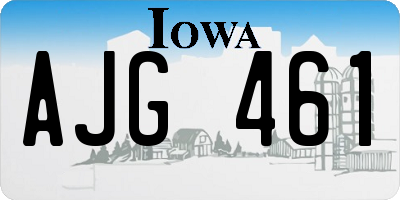 IA license plate AJG461