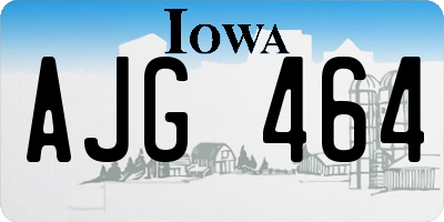 IA license plate AJG464