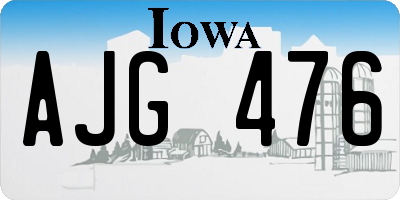 IA license plate AJG476