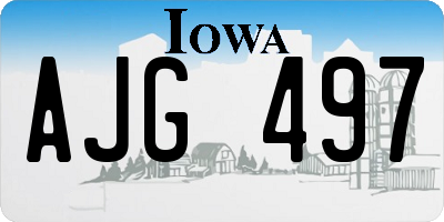 IA license plate AJG497