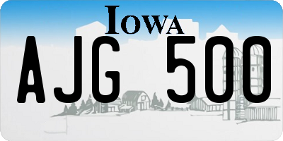 IA license plate AJG500