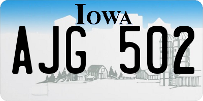 IA license plate AJG502