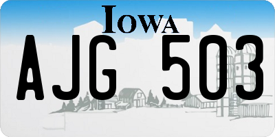IA license plate AJG503