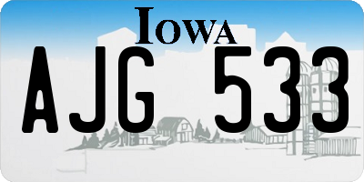 IA license plate AJG533