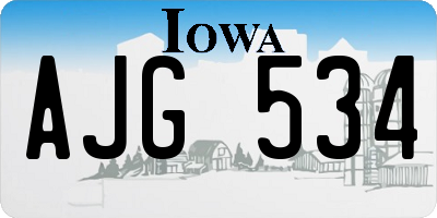 IA license plate AJG534