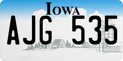IA license plate AJG535
