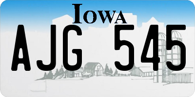 IA license plate AJG545