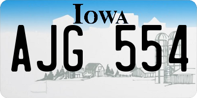 IA license plate AJG554