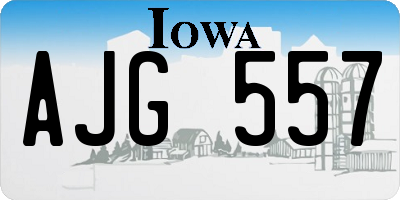 IA license plate AJG557