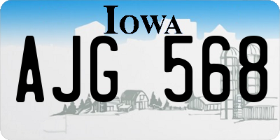 IA license plate AJG568