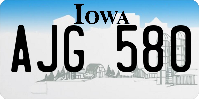 IA license plate AJG580