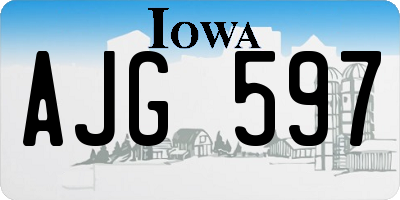 IA license plate AJG597