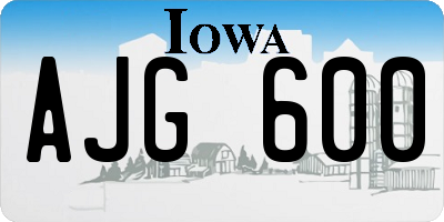 IA license plate AJG600