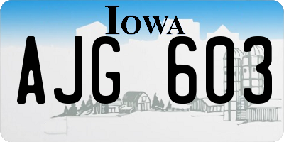 IA license plate AJG603