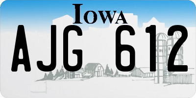 IA license plate AJG612
