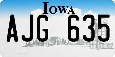 IA license plate AJG635