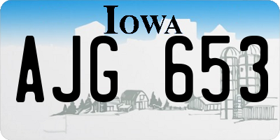 IA license plate AJG653