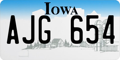 IA license plate AJG654
