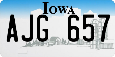 IA license plate AJG657