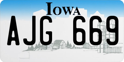 IA license plate AJG669