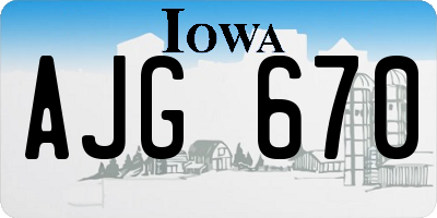 IA license plate AJG670